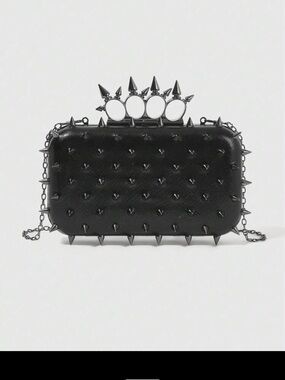 NWOT Black Spiked Purse with Crossbody Chain